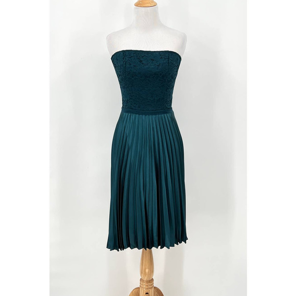 Maria Bianca Nero Dresses & Skirts - MARIA BIANCA NERO Vintage Dress Womens XS Teal Blue Strapless Lace Tube NWT Y2K